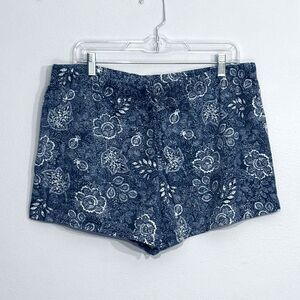 Lucky Brand Women’s Comfy Blue Floral Summer Pajama Shorts lounge Sleepwear L